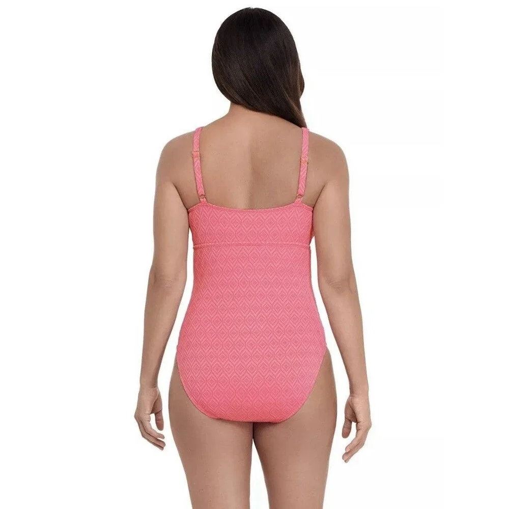 Women’s Bal Harbour Crossover One-Piece Swimsuit Size 12 Guava